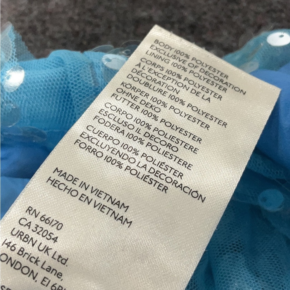 Blue Sequin Ruffle Top - Picture 5 of 6